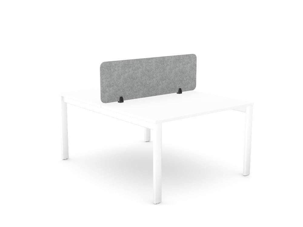 Desk Screen Acoustic Panel - SKU: CS/ST/12 - 60/GR, PET Colour: Grey_KP - 38, Brackets: 2x - PJ - 1/WHT Stead Fast
