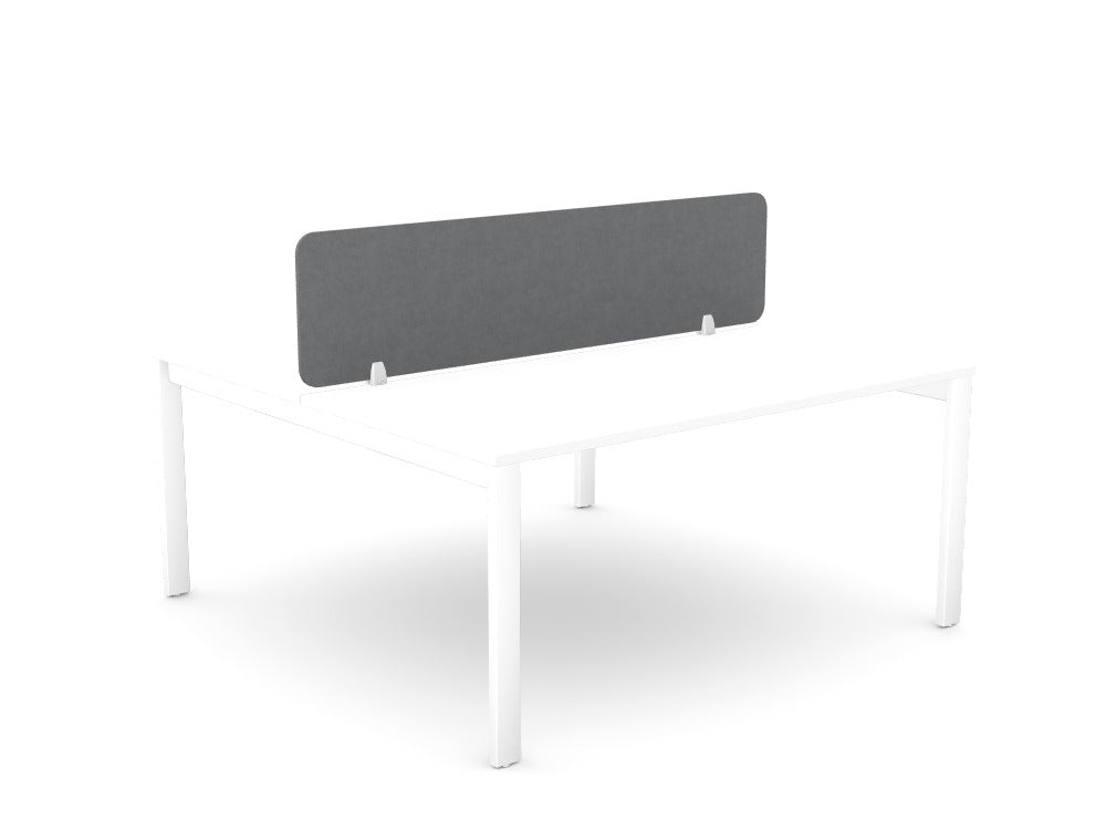 Desk Screen Acoustic Panel - SKU: CS/ST/16 - 4/GP1, PET Colour: KoalaGrey_KP - 73, Brackets: 2x - PJ - 4/WHT