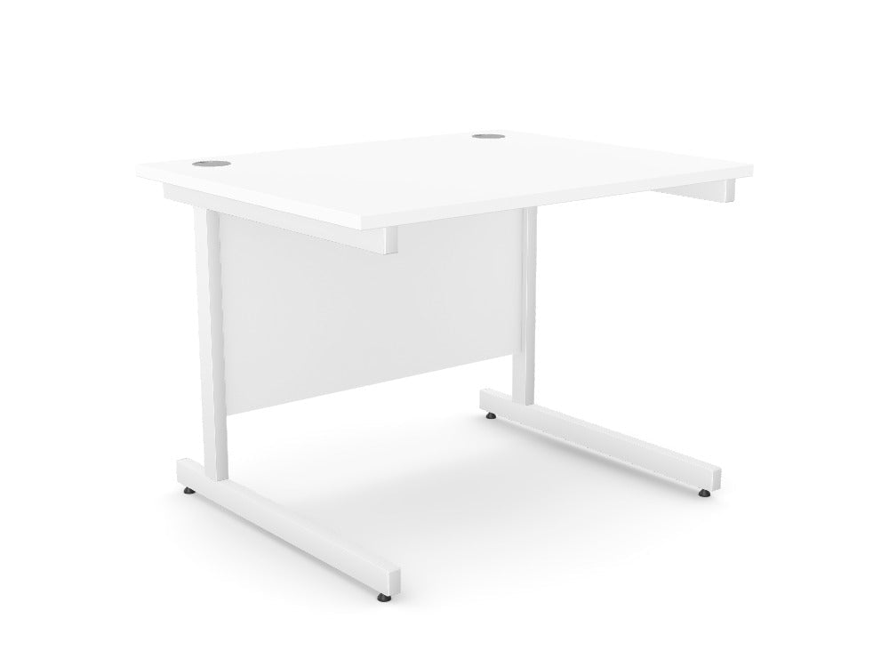 Dexters Metal Leg Straight Desk 80cm x 100cm White Product Code: A - CTST1080/WH/WHT Top: AK - TM1080/WH, Leg: A - LCT1ST80/WHT