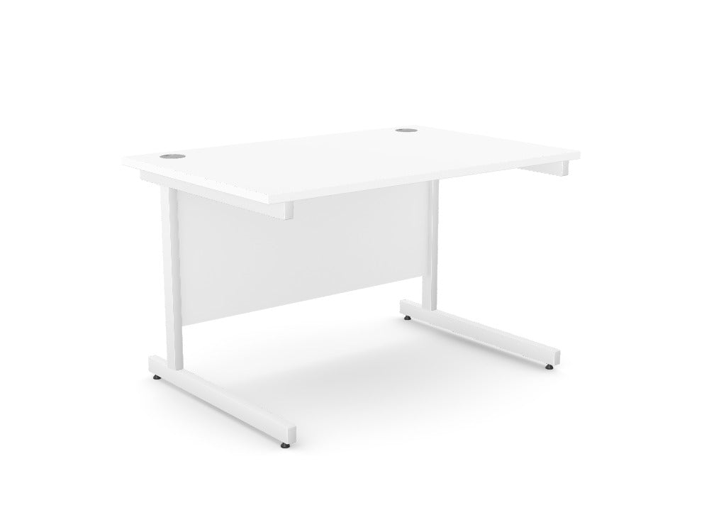 Dexters Metal Leg Straight Desk 80cm x 120cm White - CTST1280/WH/WHT Top: AK - TM1280/WH, Leg: A - LCT1ST80/WHT