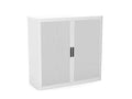 Easy Office Tambour Cupboard - SKU: EOTAM1MWHITESTDLIGHTGREYBLACK