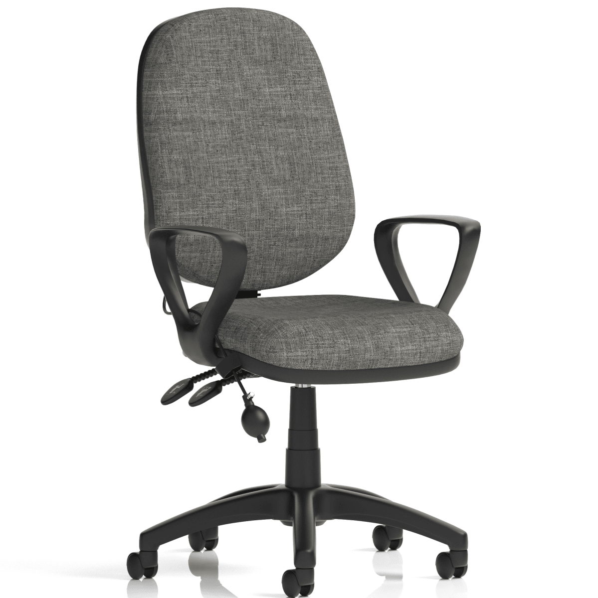 Black office chair on a white background