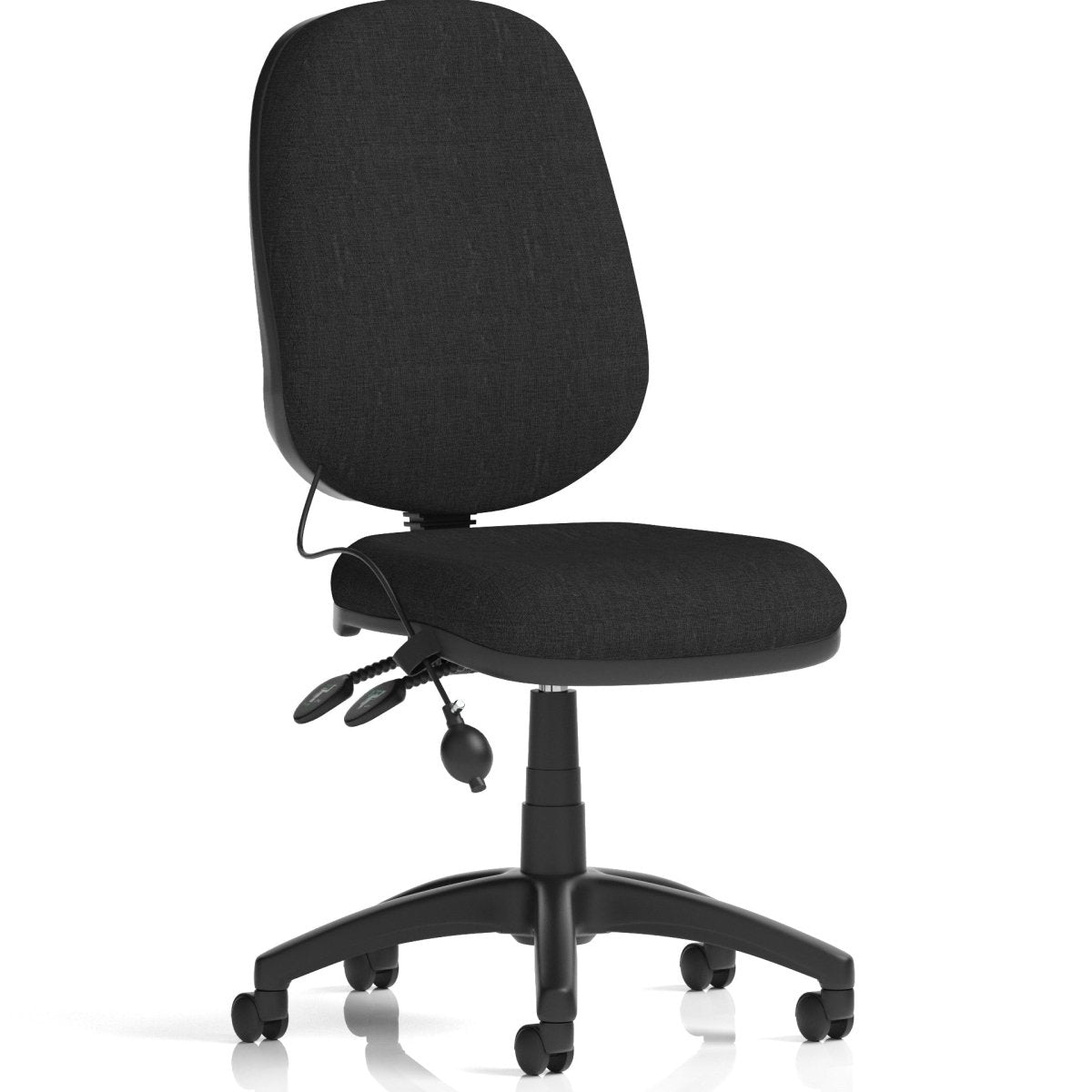 Black office chair on a white background