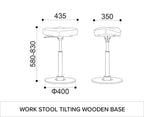 Ergonomic Office Stool, fixed seat, tilting polyurethane base - Choose Colours-Work