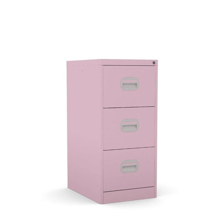 Filing Cabinet Metal 3 Drawer Locking by Silverline FCEC3F Pastel Violet