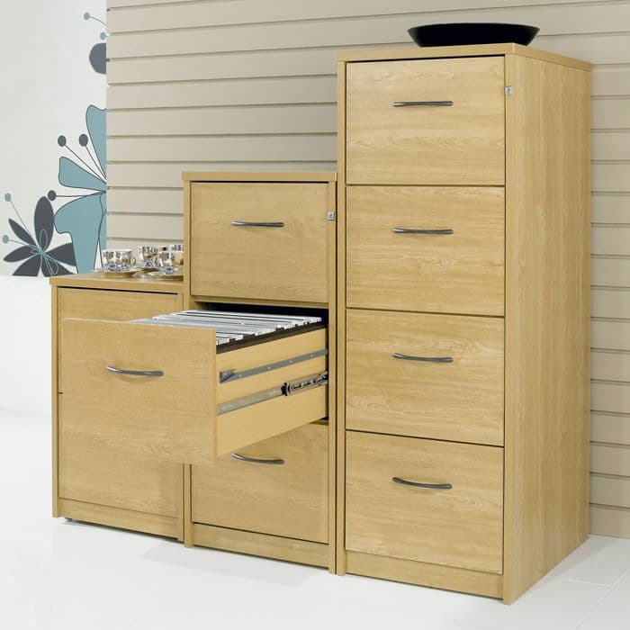 Filing Cabinet Wooden 4 Drawer  Choose Colours KIT-4DFC