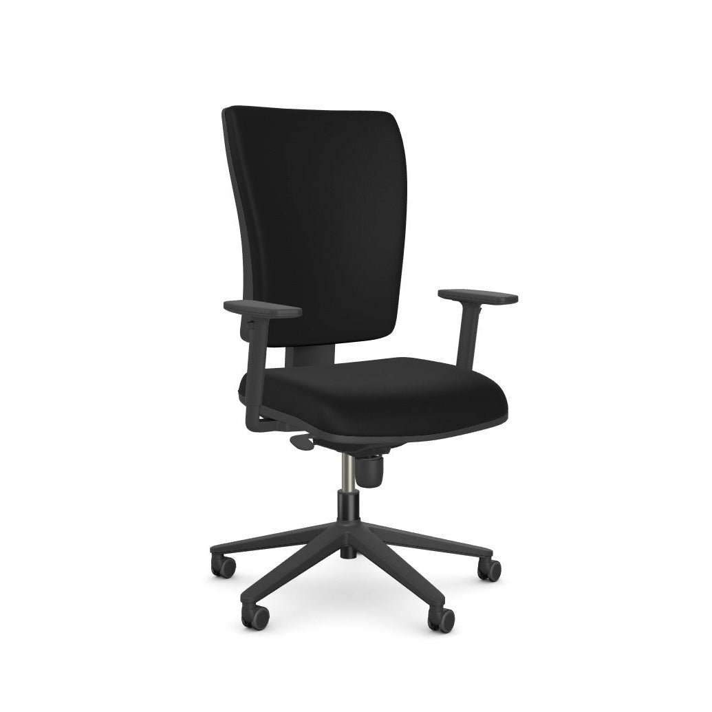 Black office chair on a white background