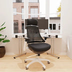 Flex Medium Back White Frame  Task Operator Office Chair  with Arms