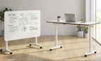 FlipMe Desk Standing Height Adjustable Desk - With Tilt Table White 