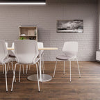 Florence White Frame Fabric Seat Visitor Office Chair