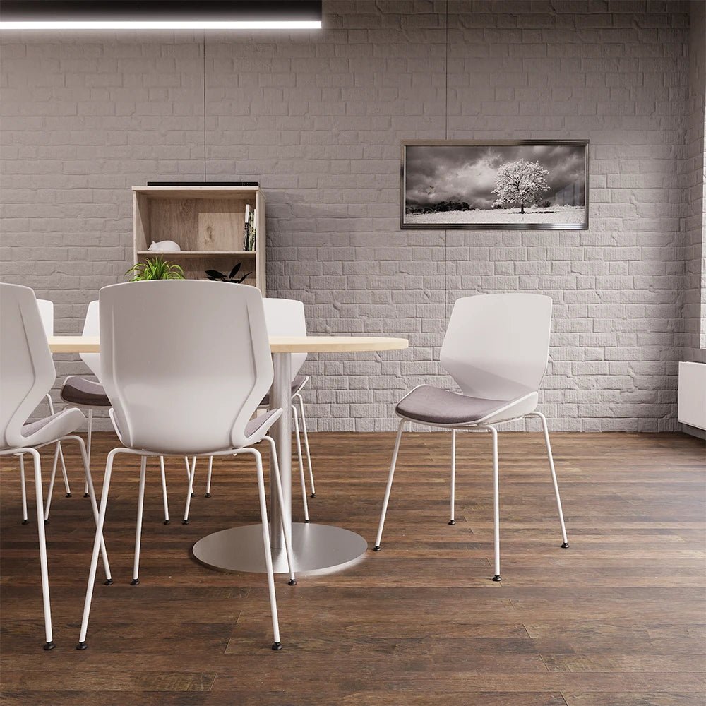 Florence White Frame Fabric Seat Visitor Office Chair