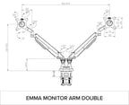Gas spring double monitor desk arm DLB851D2