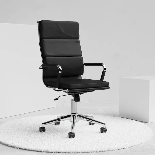 Hawkes High Back Black Leather Executive Office Chair  with Arms