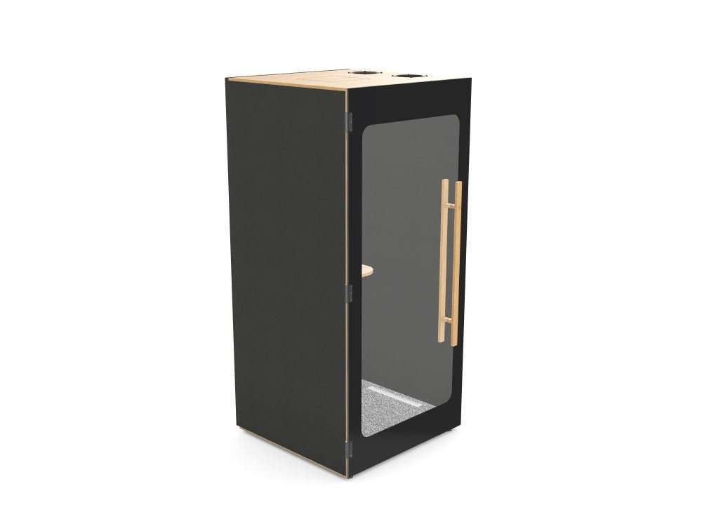 Hide Booths - H1 Black 100cm W 105cm Deep 220cm High - SKU: AQU - HIDE - SINGLE/DARK, Booth Colour: DARK, Natural Felt Option: N - ( - ), Back Panel: FELTBACK - (), Side Walls: FELT - ()