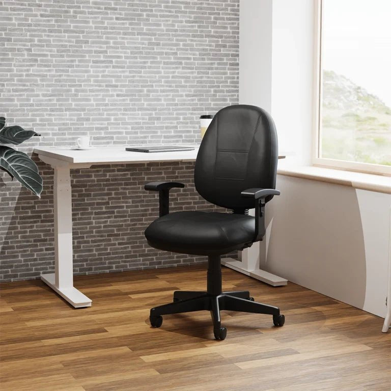 Jackson Medium Back Black Leather Task Operator Office Chair