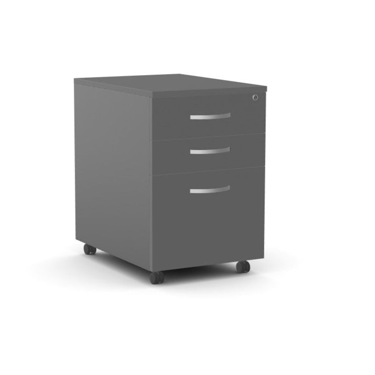 Kito High Mobile Pedestal 3 Drawer 63cm H 43cm W 60cm D - Graphite  Liniar SO