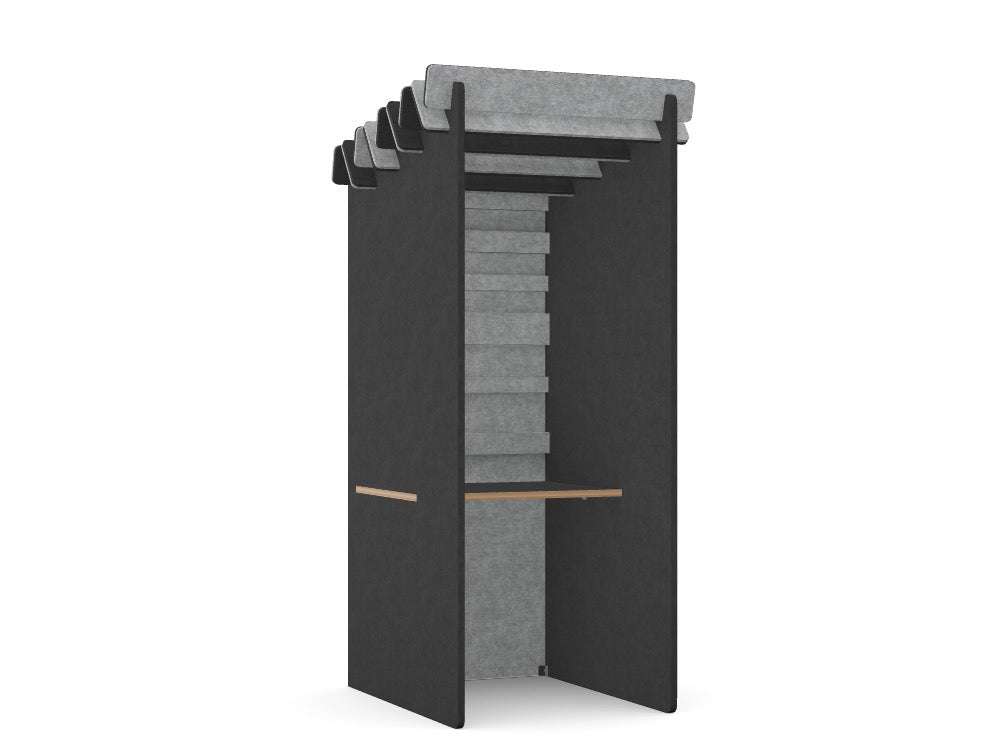 Koala Acoustic Booths - SKU: Booth: K - BOOTH/PLAIN, Side Wall Finish: Charcoal_KP - 26, Back Wall Finish: Grey_KP - 38, Top: PET - BOOTH/8060/GR/PLY, Finish: GRAPHITE/PLY