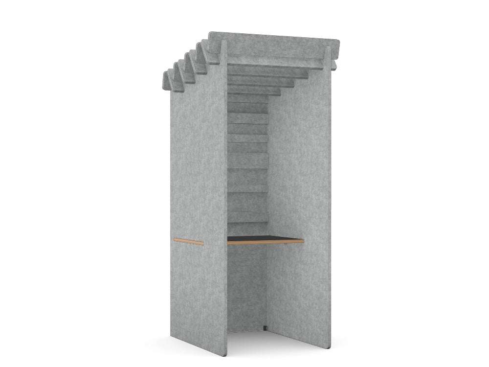 Koala Acoustic Booths - SKU: Booth: K - BOOTH/PLAIN, Side Wall Finish: Grey_KP - 38, Back Wall Finish: Grey_KP - 38, Top: PET - BOOTH/8060/GR/PLY, Finish: GRAPHITE/PLYTHATSMYOFFICE