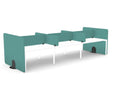 Koala Bench Desk Screens Acoustic Panel - SKU: Side Screens: 2x KBS/PLAIN/16 - 12 + Mid screens: 3X - PET24/ST/14 - 4/GP1 + 2x PET24/ST/16 - 4/GP1, Screen Colour: Turquoise_KP - 40,Metal Base: 2x PET/METAL/FOOT/BLK, Brackets: 6x - PJ24MM - 1/BLK, + 2x - AP - C03BLK