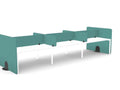 Koala Bench Desk Screens Acoustic Panel - SKU: Side Screens: 2x KBS/PLAIN/16 - 12 + Mid screens: 3X - PET24/ST/16 - 4/GP1 + 2x PET24/ST/16 - 4/GP1, Screen Colour: Turquoise_KP - 40,Metal Base: 2x PET/METAL/FOOT/BLK, Brackets: 6x - PJ24MM - 1/BLK, + 2x - AP - C03BLK