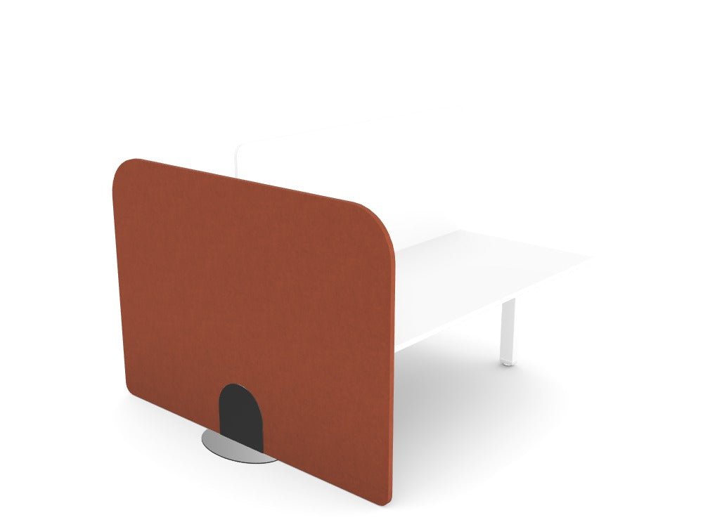 Koala Bench Freestanding Screen Acoustic Panel - SKU: KFS/PLAIN - RC/16 - 12, Screen Colour: Terracotta_KP - 52, Base: PET/METAL/FOOT/BLKTHATSMYOFFICE