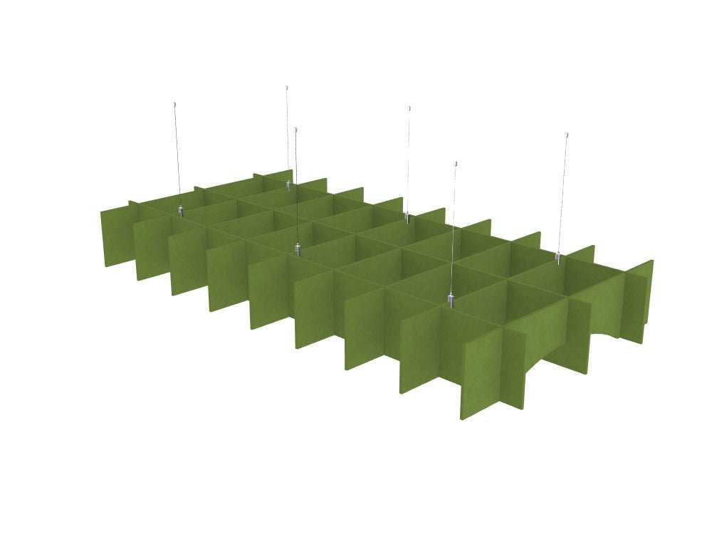 Koala Ceiling Hanging Grids - SKU: PET/GRID - 5/2412, Colour: GreenCitrus_KP - 32, hanging accessories: 3x - PET - 12/CONCRETE/HANGTHATSMYOFFICE
