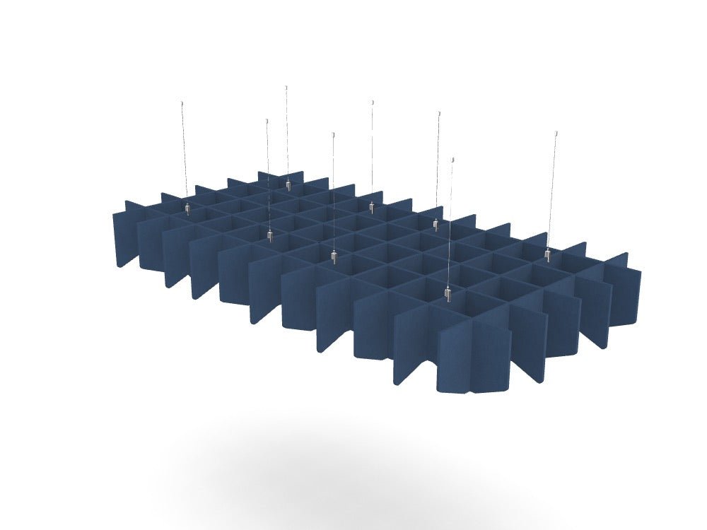 Koala Ceiling Hanging Grids - SKU: PET/GRID - 8/2412, Colour: SteelBlue_KP - 16, hanging accessories: 4x - PET - 12/CONCRETE/HANGTHATSMYOFFICE