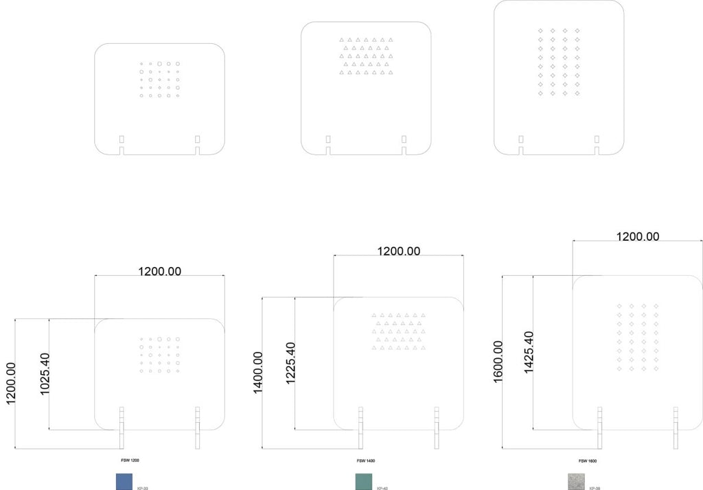 free standing screen dimensions