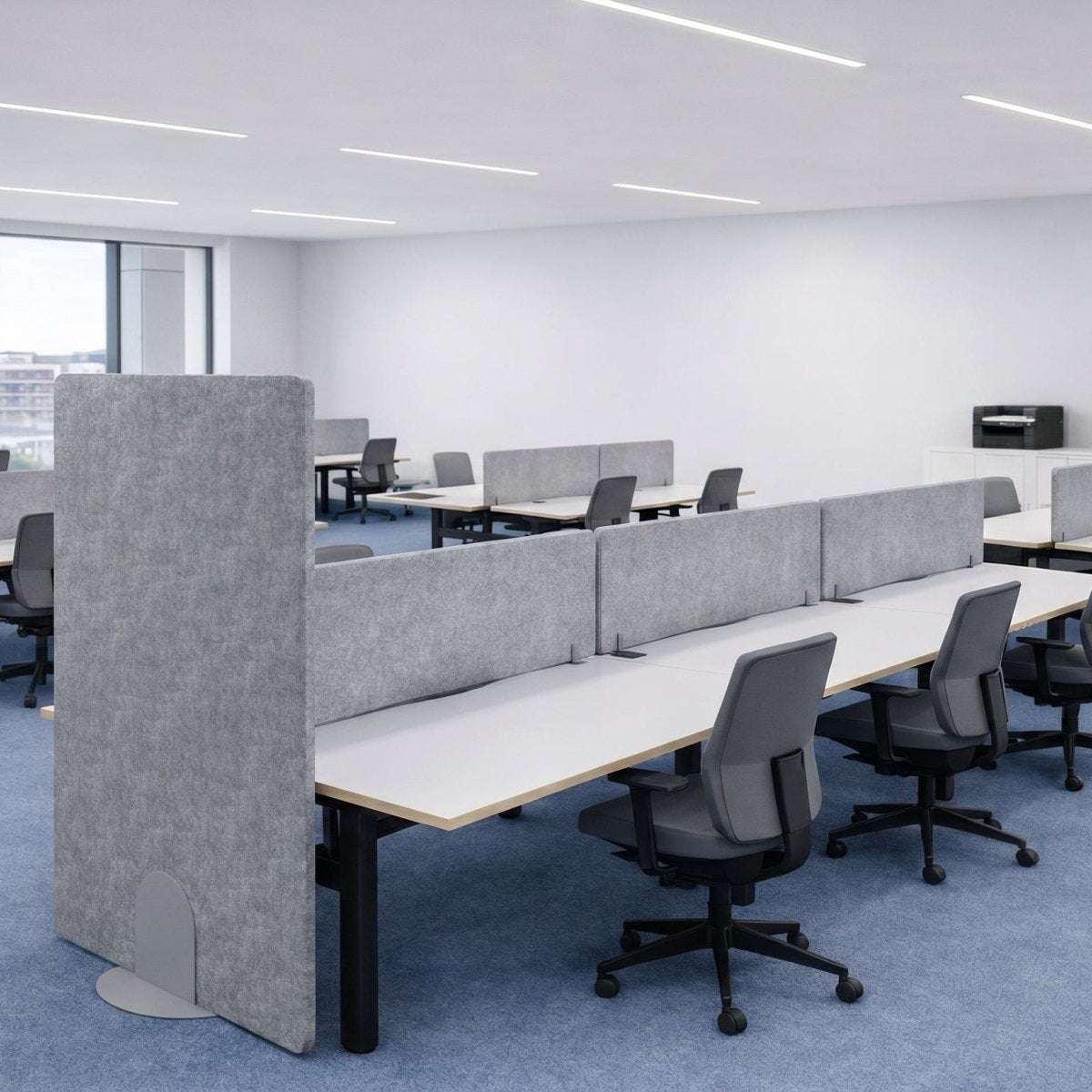 Koala Minimal Freestanding Screens - Light Grey - SKU: KFS/PLAIN - STC/08 - 18, Screen Colour: Grey_KP - 38, Base: PET/METAL/FOOT/