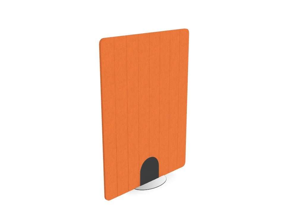 Koala Minimal Freestanding Screens - Stripe Acoustic Panel - SKU: KFS/V - GR/8 - STRIP/12 - 16, Screen colour: Mandarin_KP - 03, Base: PET/METAL/FOOT/BLK
