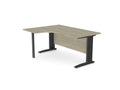 Komo Crescent Office Desk With Pole Leg - SKU: Product Code: K - RD1612L/AO/BLK , Top: AK - TMPN1612L/AO , Legs: K - L635/BLK , KIT - PLEG80/BLKTHATSMYOFFICE