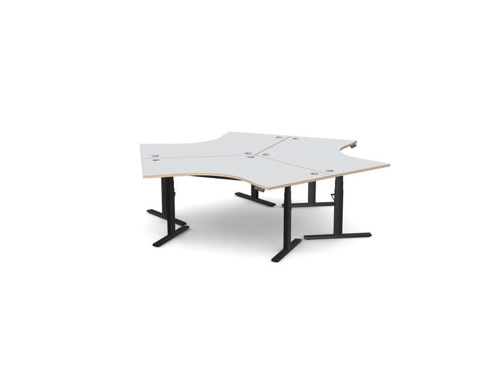 Leap 120 Degree Standing Desk Workstation - SKU: Frame: 3x LP/S3S8050/BLK, Top: 3x CSE - PLY - T3P3W1280/GY