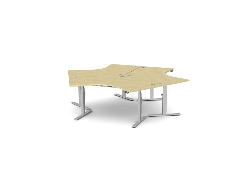Leap 120 Degree Standing Desk Workstation - SKU: Frame: 3x LP/S3S8050/SLV, Top: 3x CSE - T3P3W1280/MP