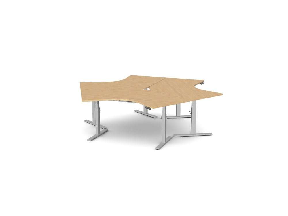 Leap 120 Degree Standing Desk Workstation - SKU: Frame: 3x LP/S3S8050/SLV, Top: 3x CSE - TS3W1280/BE