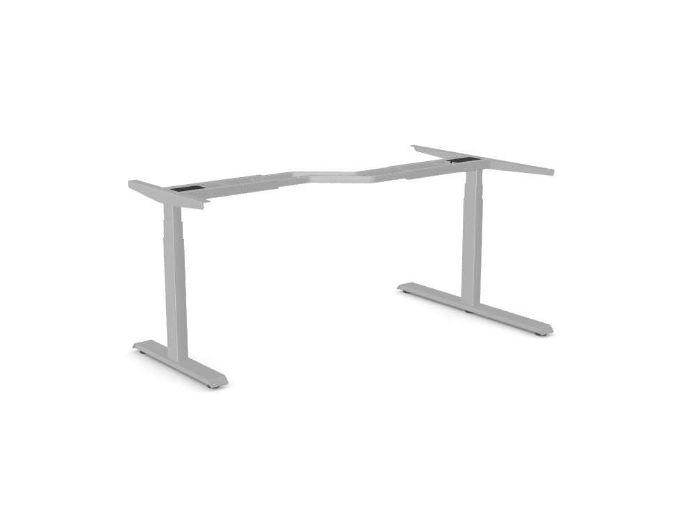 Leap Frame for Radial Top Standing Height Adjustable Desk - SKU: LEAP/R3S8050/90/SLV