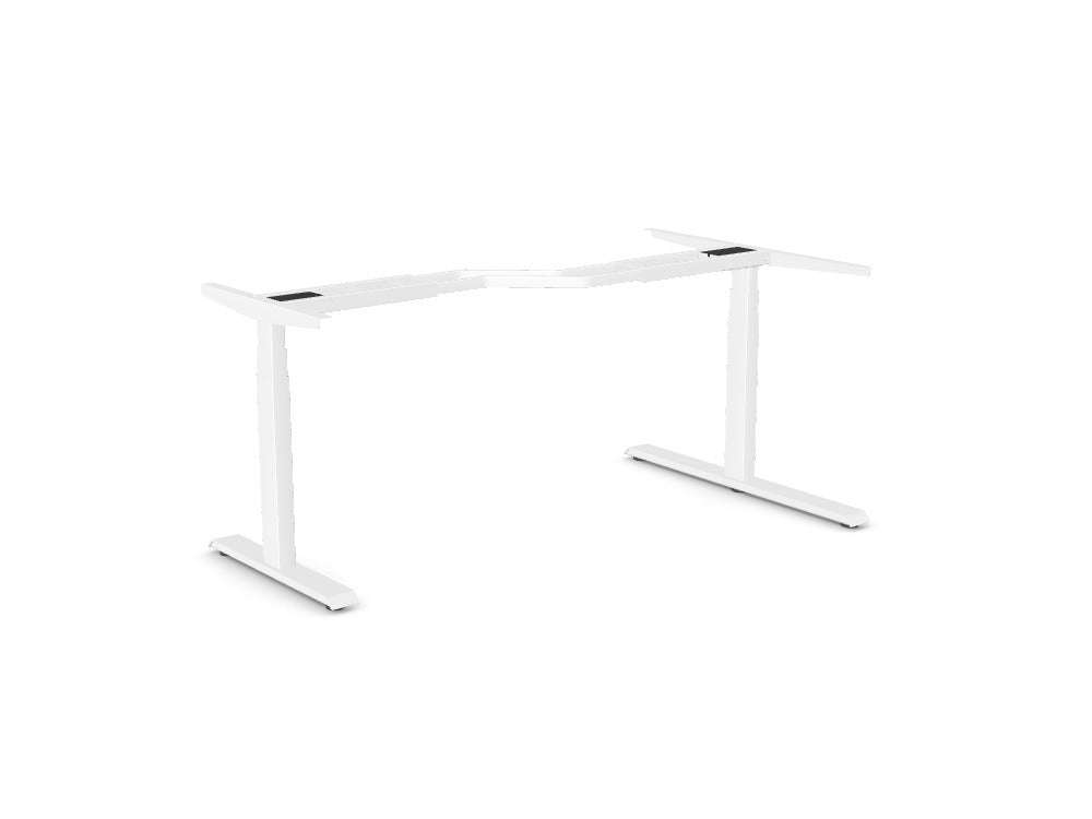 Leap Frame for Radial Top Standing Height Adjustable Desk - SKU: LEAP/R3S8050/90/WHT