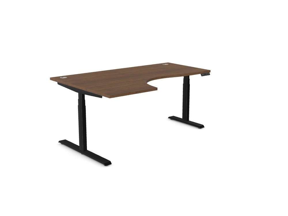 Leap Radial Standing Height Adjustable Desk - SKU: Frame: LEAP/R3S8050/90/BLK + Top: E - RD1812L/AW