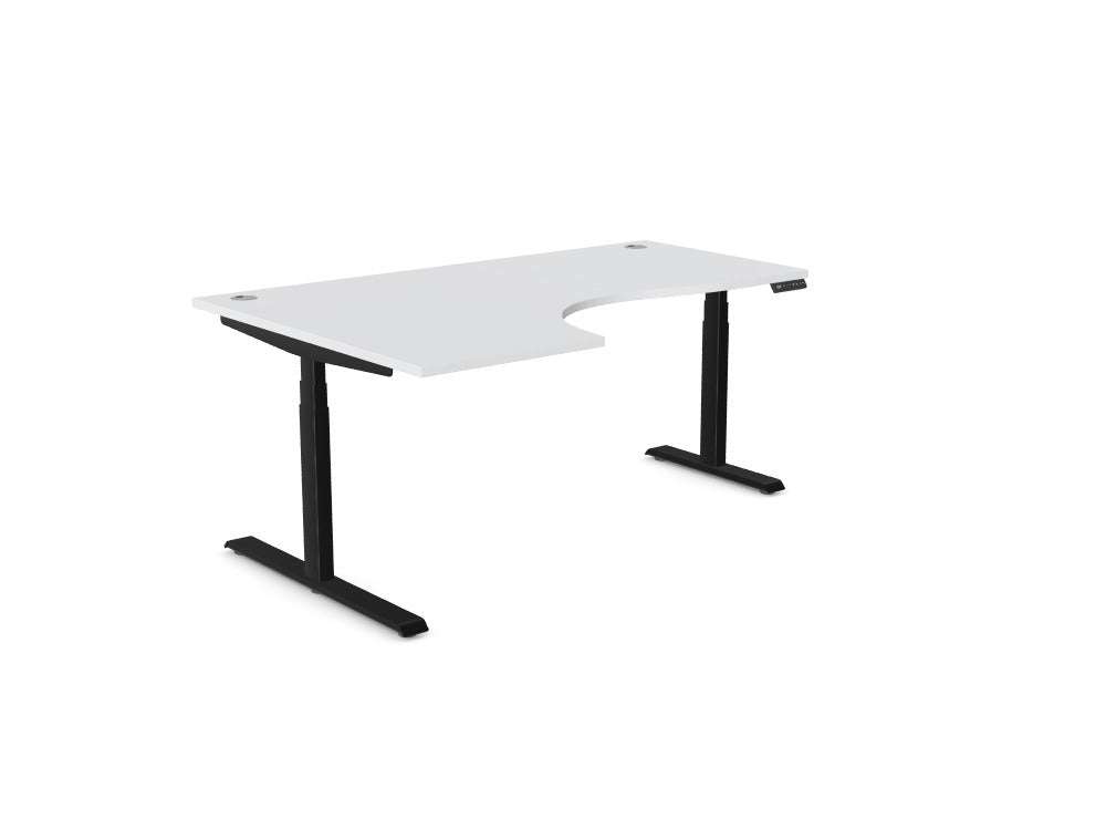 Leap Radial Standing Height Adjustable Desk - SKU: Frame: LEAP/R3S8050/90/BLK + Top: E - RD1812L/GY