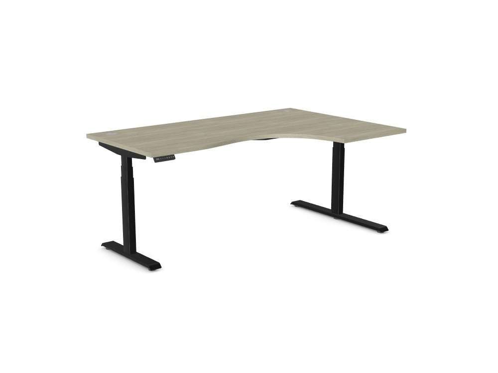 Leap Radial Standing Height Adjustable Desk - SKU: Frame: LEAP/R3S8050/90/BLK + Top: E - RD1812R/AO