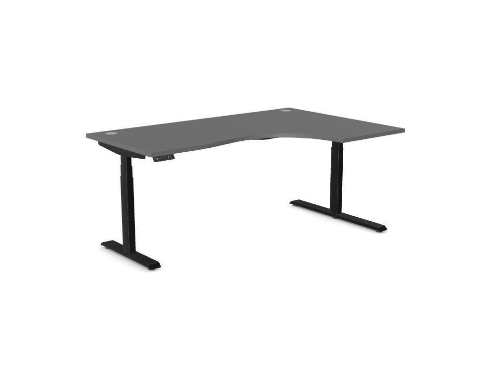 Leap Radial Standing Height Adjustable Desk - SKU: Frame: LEAP/R3S8050/90/BLK + Top: E-RD1812R/GRTHATSMYOFFICE