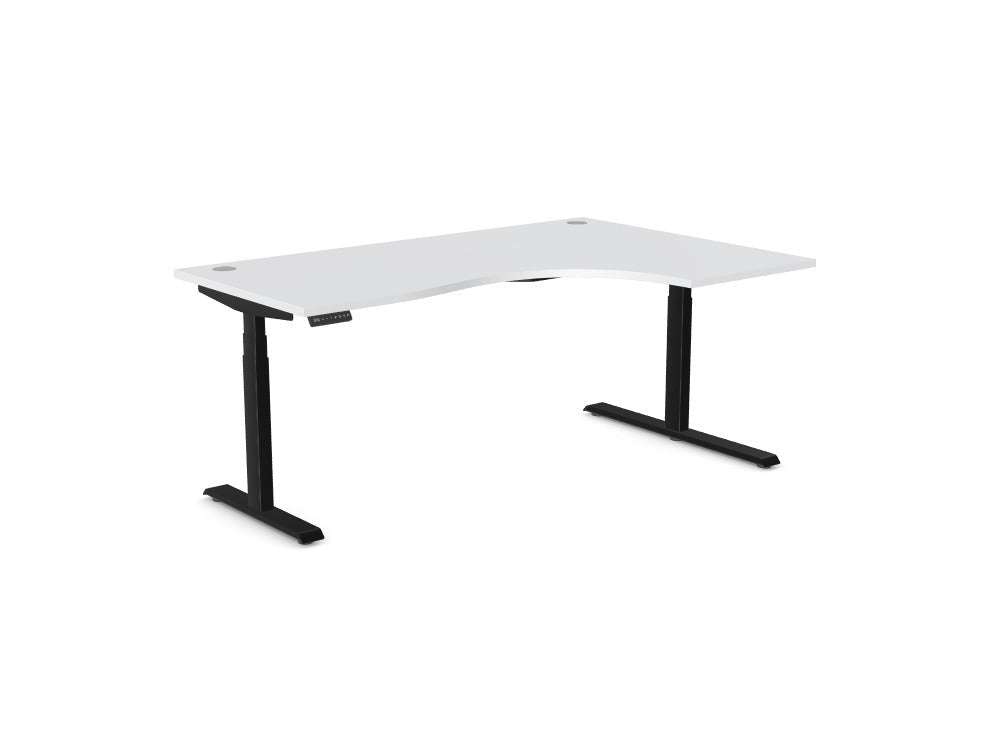 Leap Radial Standing Height Adjustable Desk - SKU: Frame: LEAP/R3S8050/90/BLK + Top: E - RD1812R/GY