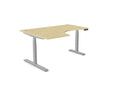 Leap Radial Standing Height Adjustable Desk - SKU: Frame: LEAP/R3S8050/90/SLV + Top: E - RD1612L/MP
