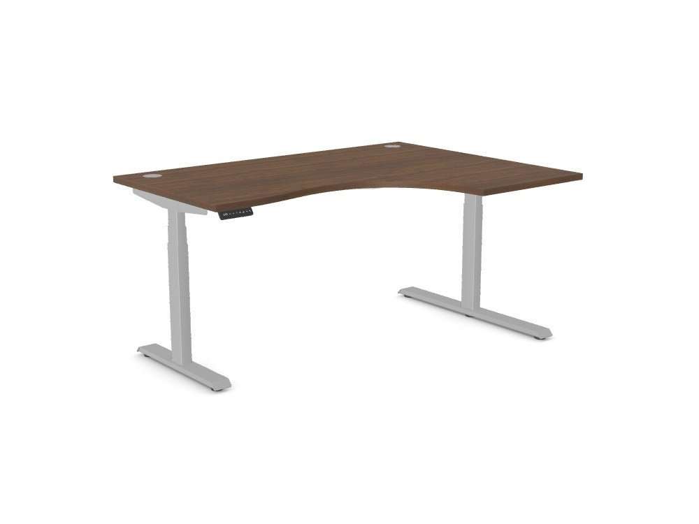 Leap Radial Standing Height Adjustable Desk - SKU: Frame: LEAP/R3S8050/90/SLV + Top: E - RD1612R/AW