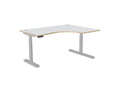 Leap Radial Standing Height Adjustable Desk - SKU: Frame: LEAP/R3S8050/90/SLV + Top: P - RD1612R/GY