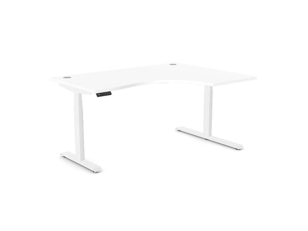 Leap Radial Standing Height Adjustable Desk - SKU: Frame: LEAP/R3S8050/90/WHT + Top: E - RD1612R/WH
