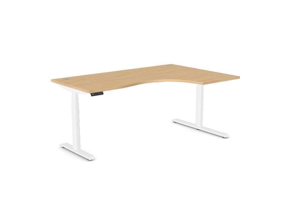 Leap Radial Standing Height Adjustable Desk - SKU: Frame: LEAP/R3S8050/90/WHT + Top: E - RD1812R/BE
