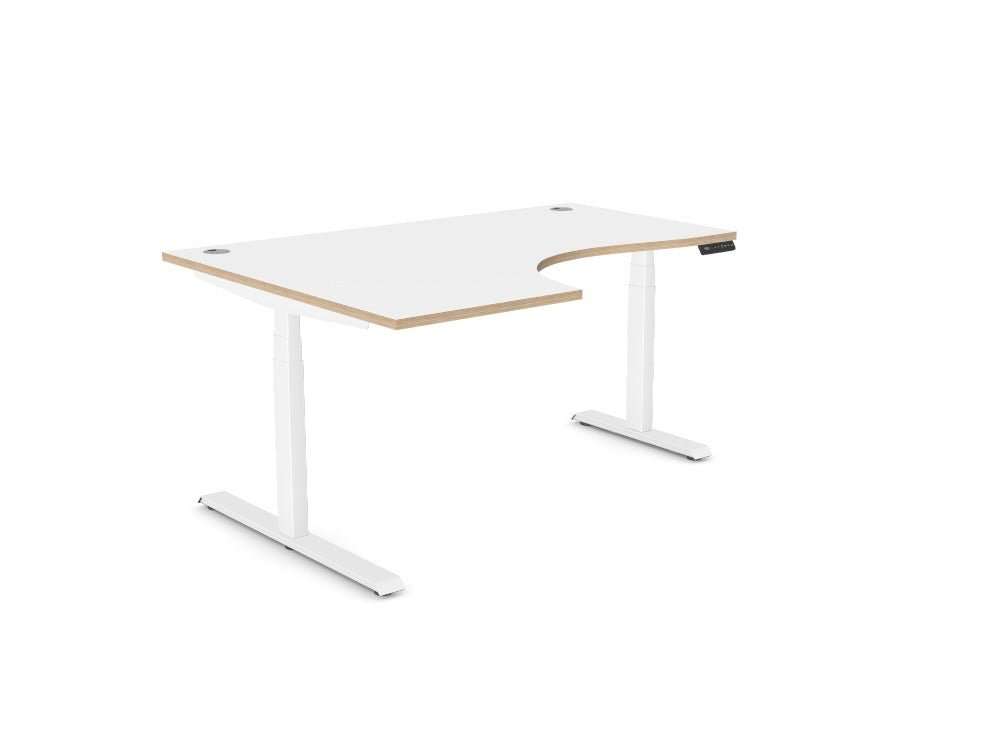 Leap Radial Standing Height Adjustable Desk - SKU: Frame: LEAP/R3S8050/90/WHT + Top: P - RD1612L/WHTHATSMYOFFICE