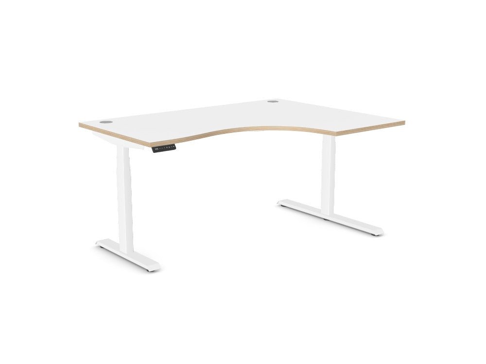 Leap Radial Standing Height Adjustable Desk - SKU: Frame: LEAP/R3S8050/90/WHT + Top: P - RD1612R/WHTHATSMYOFFICE