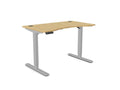 Leap Single Desk Bamboo Standing Height Adjustable Desk - SKU: Frame LEAP /JS36DR - 1 - 2 - R/SLV + Top: BAMBOO - 1270/CURV