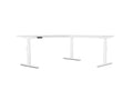 Leap Single Desk L - shape Height Adjustable Desk 80 x 180 and 70 x 100 Return - SKU: Frame: LP/S3S8050/WHT + LEAP/L - EXT/WHT + Tops: E - 25 - T1880/GY + S - T1060/GY